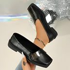 Marianne | Elegante Damen Slipper mit quadratischer Zehe und großer Schnalle R&B