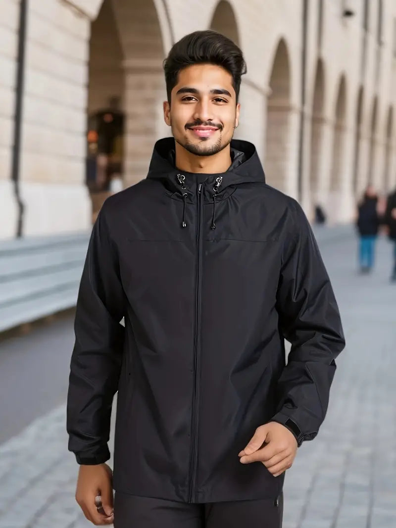 R&B | Herren Stilvolle Kapuzen-Windjacke - Wasserdichtes Design