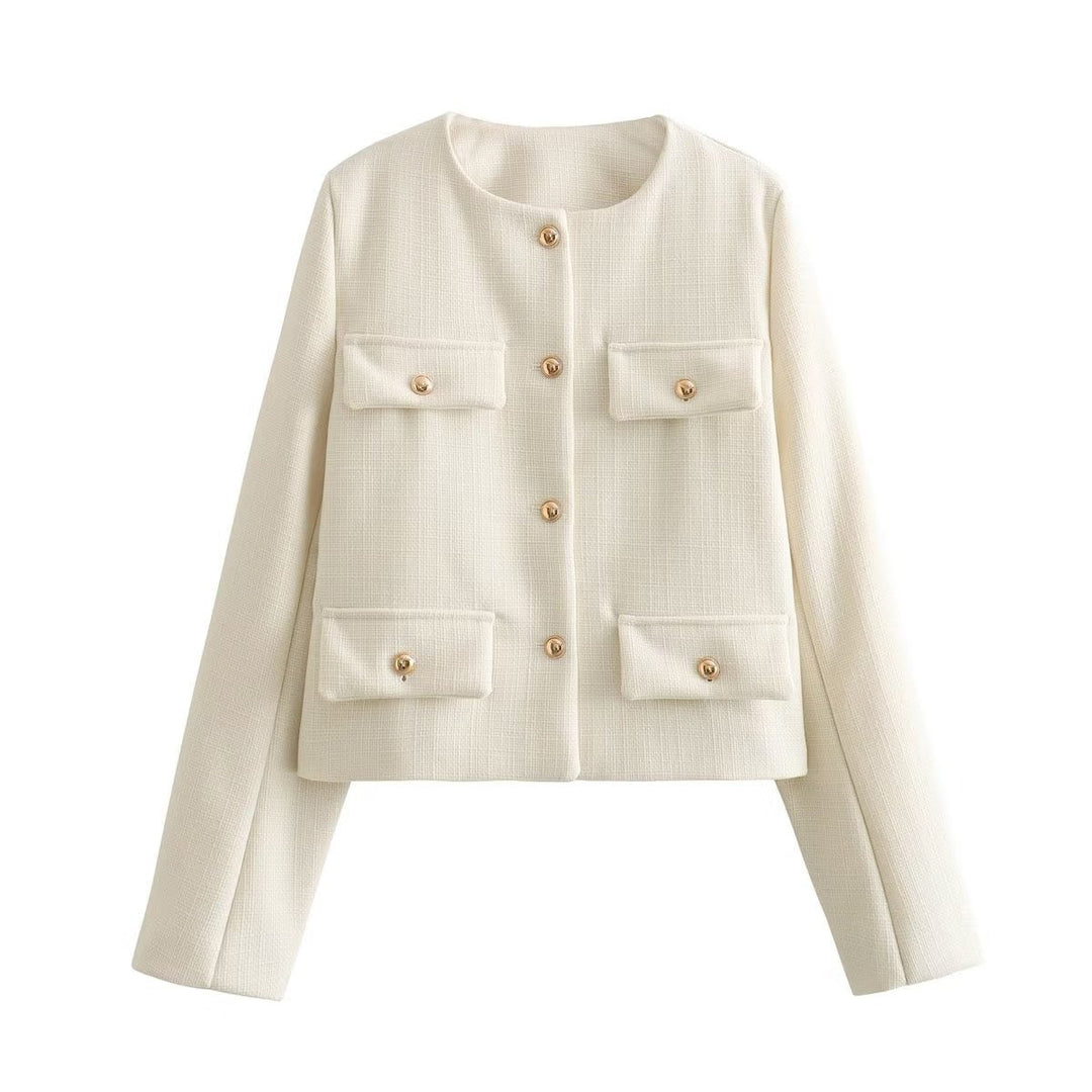 R&B | Hals Einfarbig Einreiher Jacke