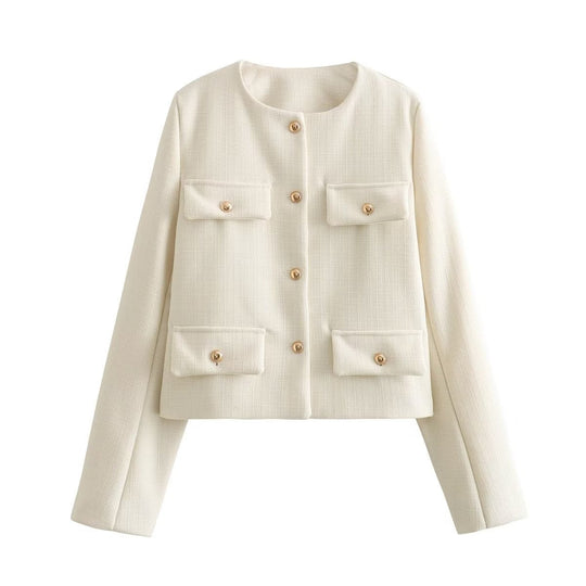 R&B | Hals Einfarbig Einreiher Jacke