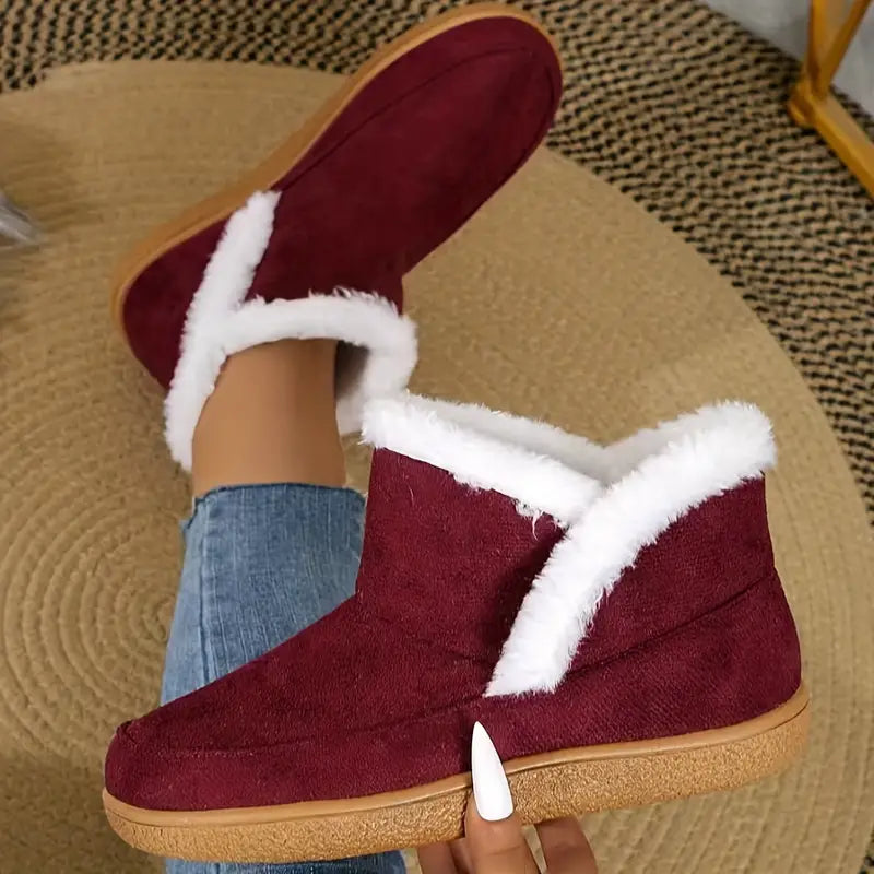 R&B | Damen Plüschfell Winter Stiefeletten
