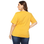 Damen lässiges T-Shirt mit kreativem Lochmuster R&B