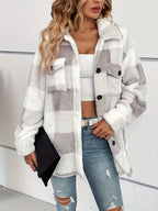 Lässige Karojacke mit luftiger Knopfleiste