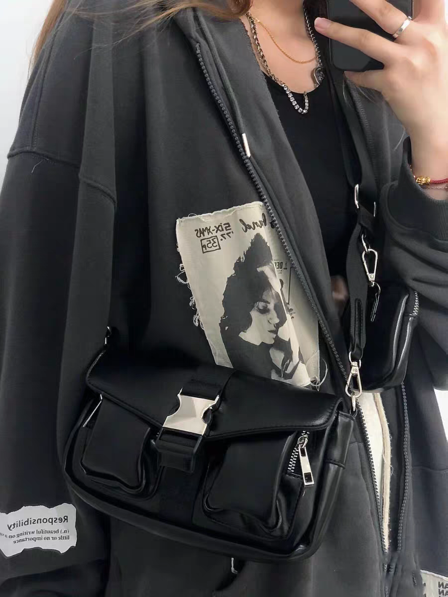 R&B | Hoodie mit Gepatchten Bildern Und Reißverschluss