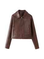 R&B | Lederjacke & Kurzes Rock Koordinationsset