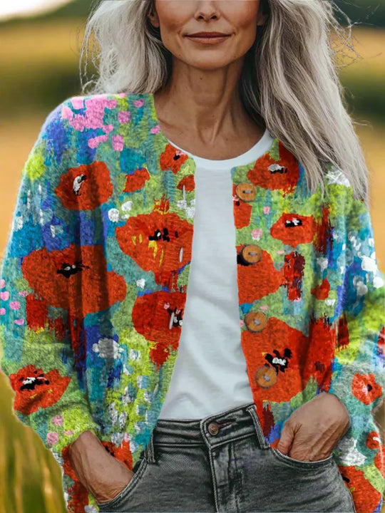 R&B | Stylische Patchwork-Strickjacke für Damen