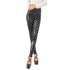 Damen Glänzende Leggings mit Sternenmuster