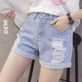 Damen Jeansshorts mit modischem Distressed-Design und lässigem Aufschlag
