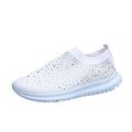 Damen Sneaker mit funkelnden Strass-Akzenten und elastischem Strickoberteil R&B