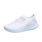 Damen Sneaker mit funkelnden Strass-Akzenten und elastischem Strickoberteil R&B