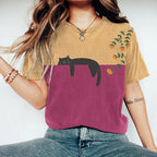R&B | Black Cat Painting Kunst Kreatives T-Shirt für Frauen