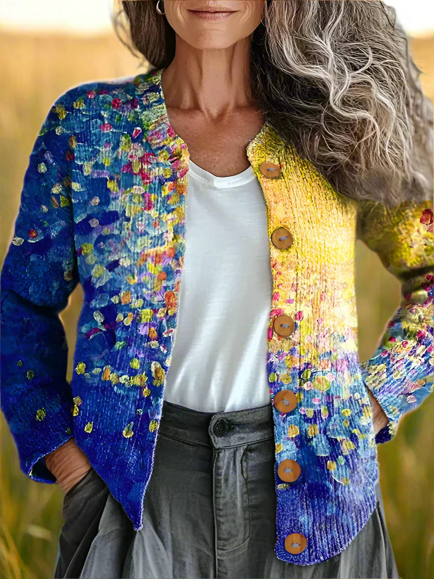 R&B | Stylische Patchwork-Strickjacke für Damen