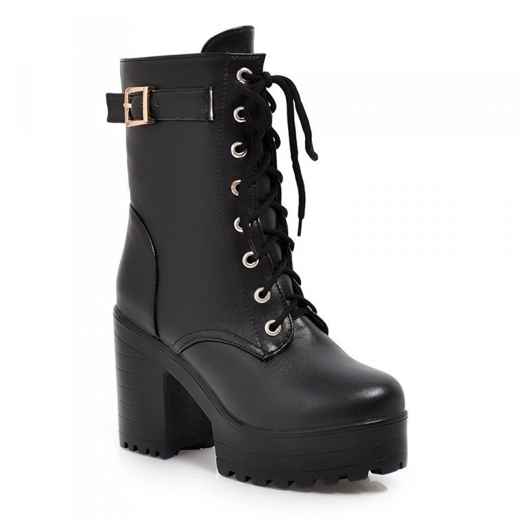 R&B | Stiefel mit Schnürung und Schnalle