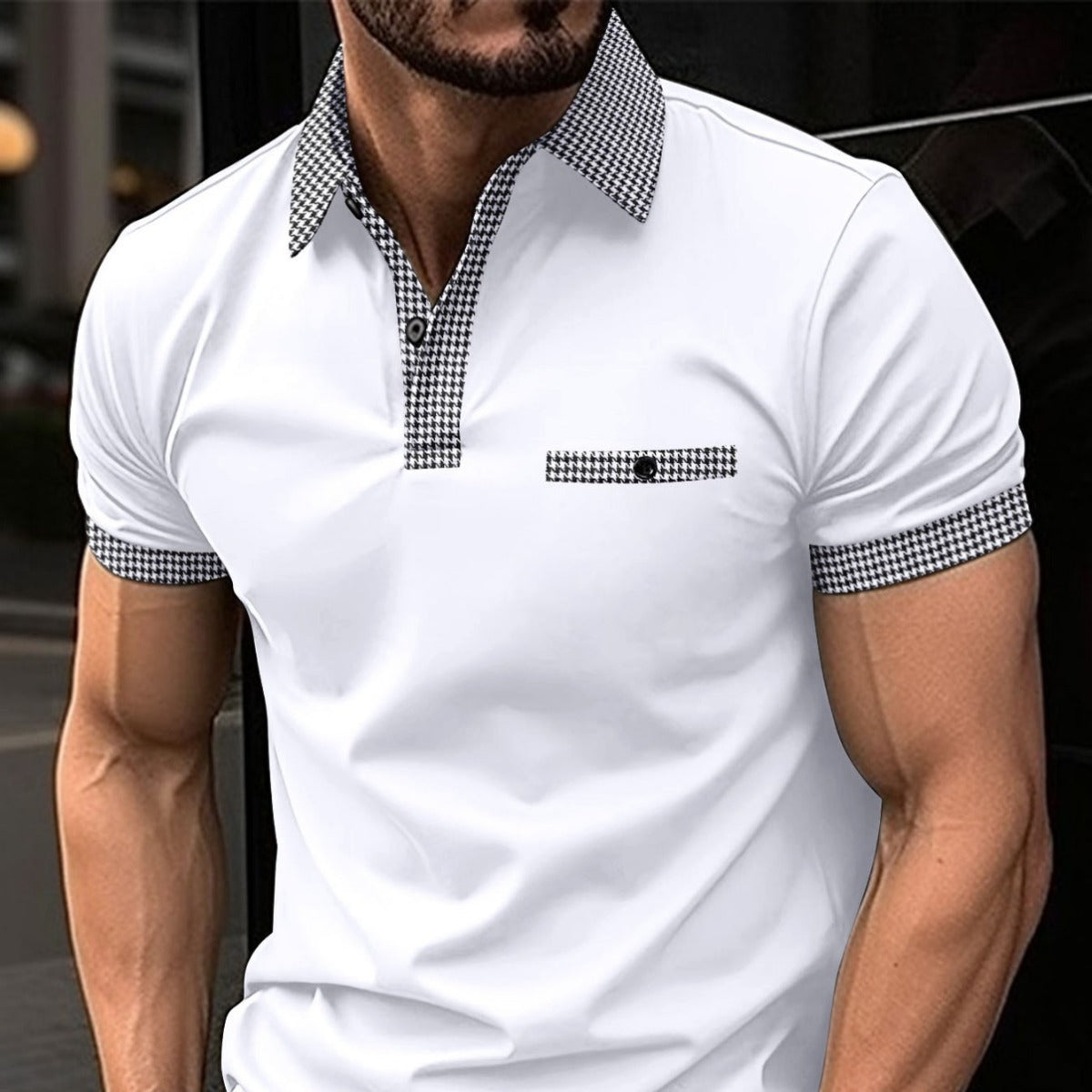 R&B | Farblich passendes POLO-Shirt mit Knöpfen