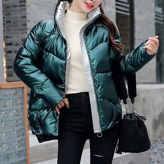 R&B | Pufferjacke - Gequiltet und Leicht - Hoher Kragen - Glänzende Oberfläche - Warm und Bequem