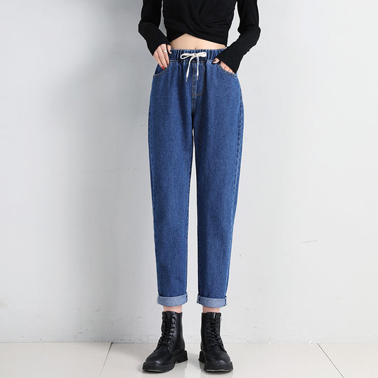 Damen Bequeme Jeans mit elastischem Bund und seitlichen Taschen R&B