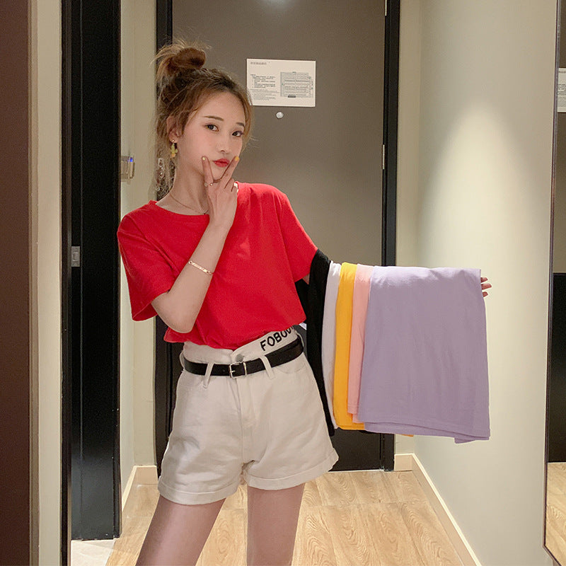 Damen Basic T-Shirt mit weicher Baumwollqualität und lässigem Schnitt