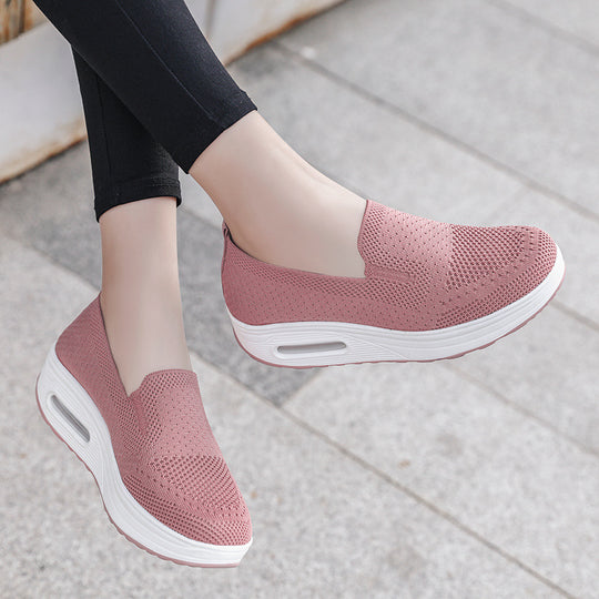 Damen Komfortable Slip-On Sneakers mit atmungsaktivem Obermaterial und dämpfender Sohle R&B