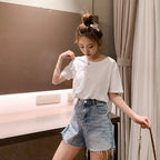 Damen Basic T-Shirt mit weicher Baumwollqualität und lässigem Schnitt
