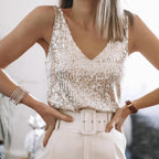 R&B | Glitzerndes Pailletten Top Glamouröser Festtagstil