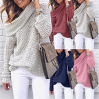Damen Strickpullover mit schulterfreiem Design und strukturierter Textur