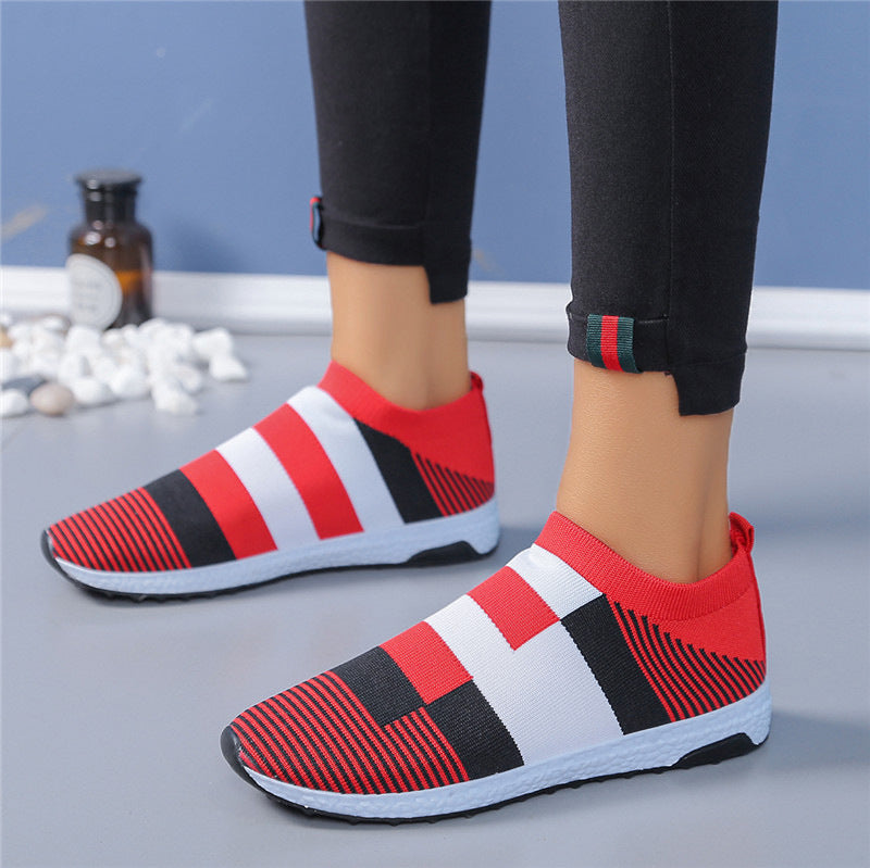 Damen Sportliche Slip-On Sneakers mit atmungsaktivem Obermaterial und rutschfester Sohle R&B