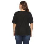 Damen elegantes Blusenshirt mit welligem Saum R&B