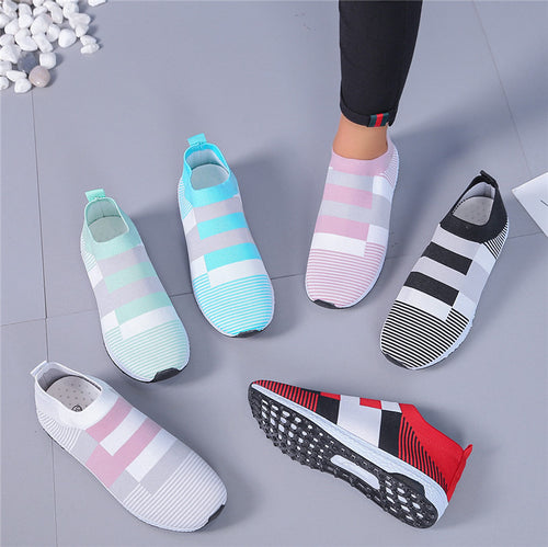 Damen Sportliche Slip-On Sneakers mit atmungsaktivem Obermaterial und rutschfester Sohle R&B