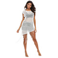 Damen Strandkleid mit Fransen und Netzdesign R&B