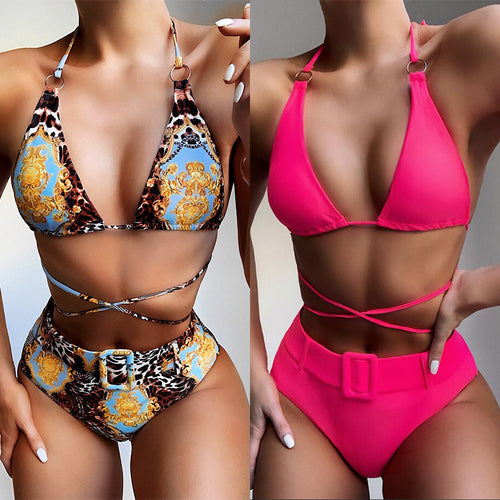 Damen Triangel-Bikini mit raffiniertem Wickelband und elegantem Design R&B