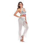 Damen luftige Häkelhose mit elegantem Bund R&B