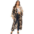 Damen floraler Kimono-Überwurf R&B
