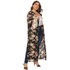 Damen floraler Kimono-Überwurf R&B