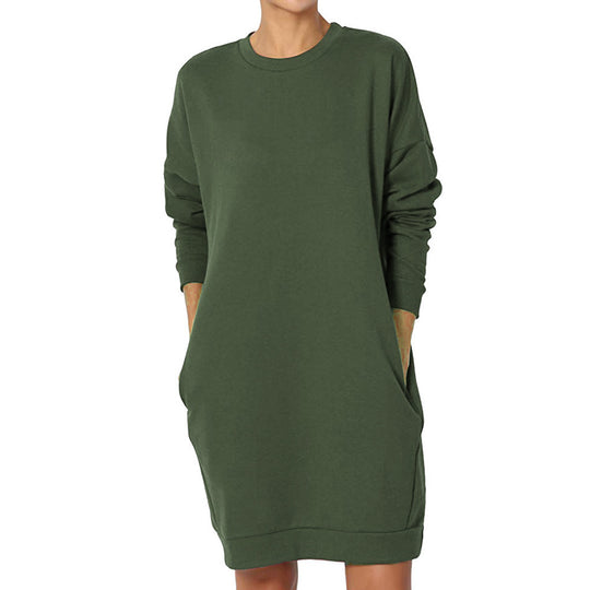Damen Sweatkleid mit praktischen Taschen und lässigem Schnitt R&B