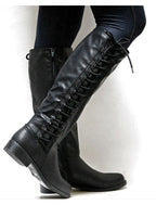 Elegante Hohe Damenstiefel mit Schnürdetails R&B