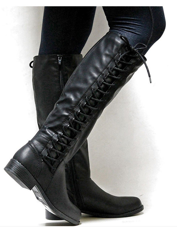 Elegante Hohe Damenstiefel mit Schnürdetails R&B