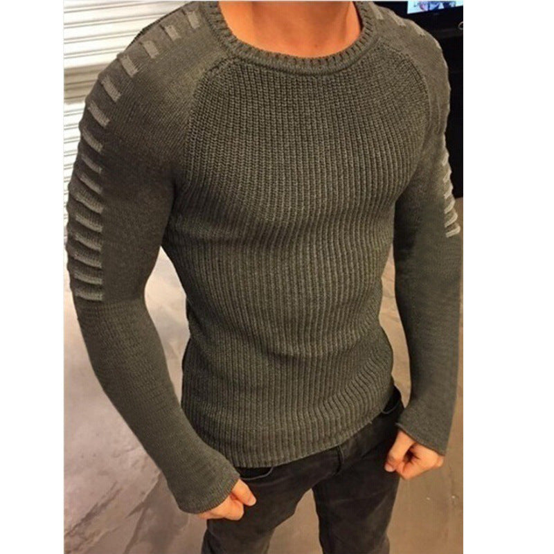 Herren stylischer Feinstrickpullover mit modischen Kontraststreifen R&B