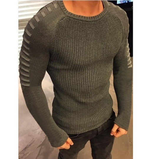 Herren stylischer Feinstrickpullover mit modischen Kontraststreifen R&B