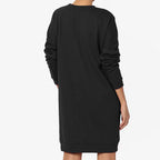Damen gemütliches Sweatkleid mit praktischen Seitentaschen und lockerem Schnitt R&B