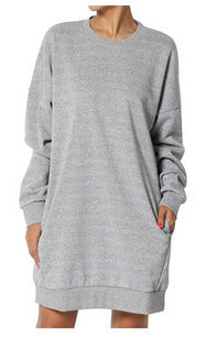 Damen Sweatkleid mit praktischen Taschen und lässigem Schnitt R&B