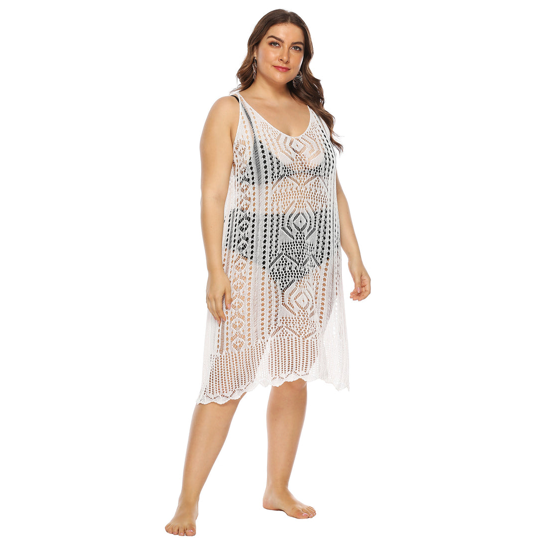 Damen gehäkelter Strandüberwurf mit floralem Design R&B