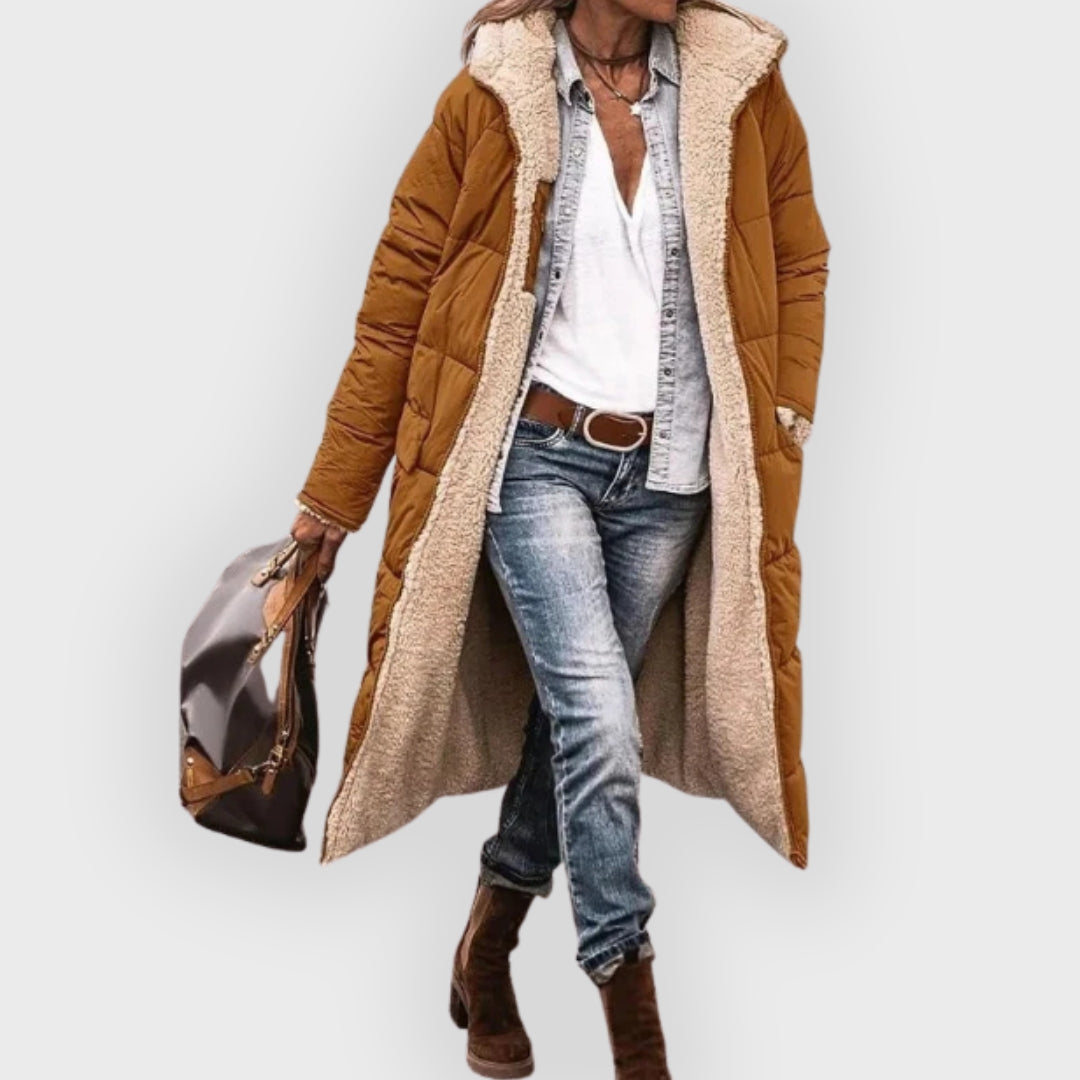 R&B | Longline Sherpa-gefütterter Puffer-Mantel