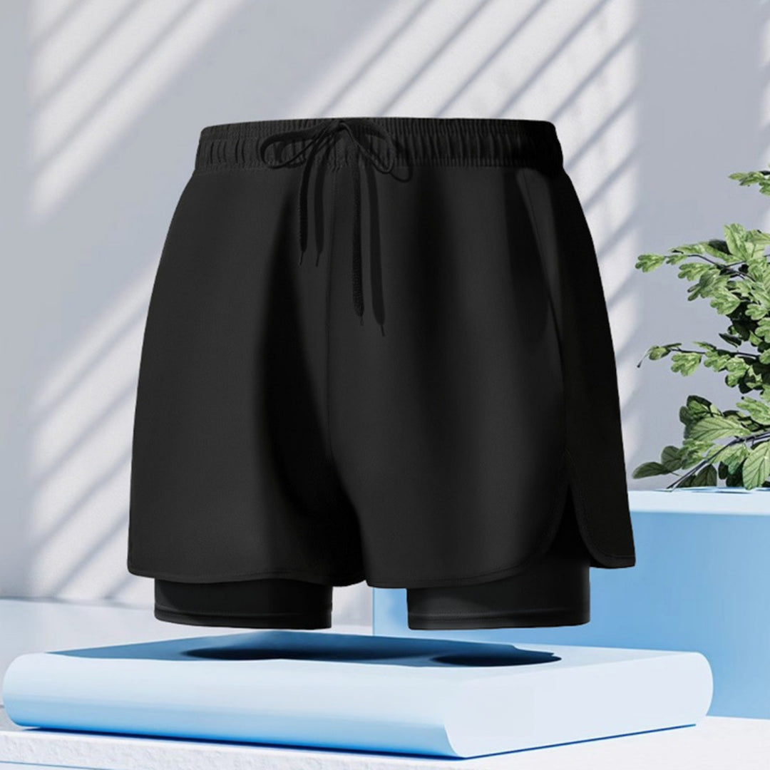 R&B | Doppellagige Herren Sport Fitness Anti-Peinlichkeit Strandhose