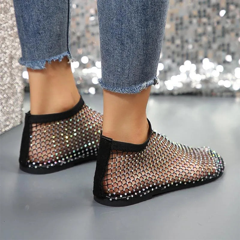 R&B | Flatsandalen mit Strass-Design