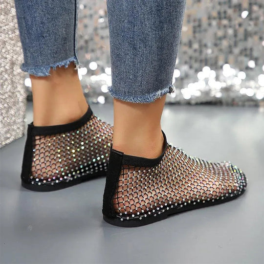 R&B | Flatsandalen mit Strass-Design