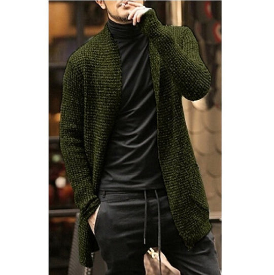 Herren eleganter Strickcardigan mit offener Front und lässigem Schnitt R&B