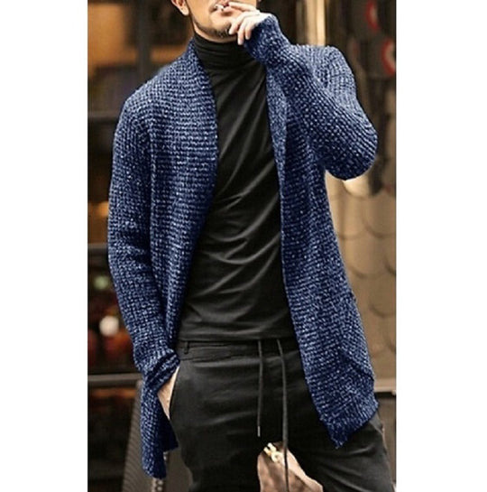 Herren Grober Strickcardigan mit offenem Design und modernen Details R&B