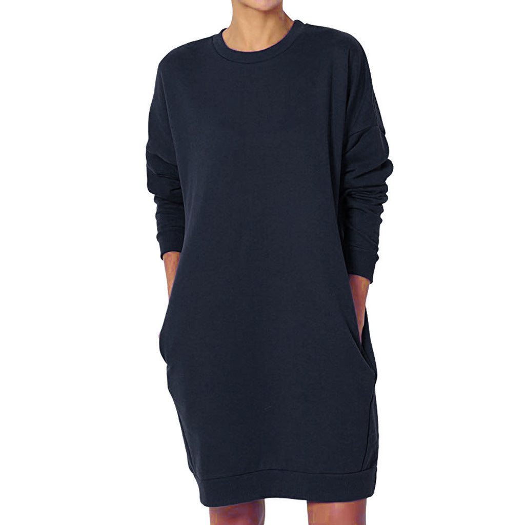 Damen Sweatkleid mit praktischen Taschen und lässigem Schnitt R&B