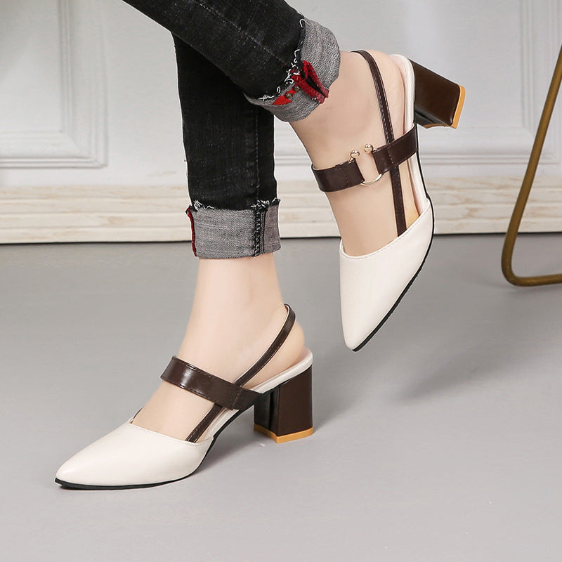 Damen Elegante Slingback-Pumps mit kantigem Absatz und modischem Riemendesign R&B