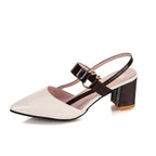Damen Elegante Slingback-Pumps mit kantigem Absatz und modischem Riemendesign R&B